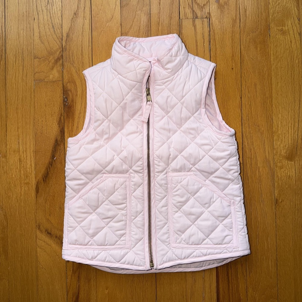 Crewcuts Vest Girls 3T Pink Quilted Puffer Insulated Spring Zip Pockets Layering